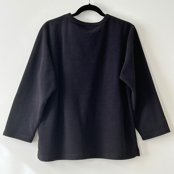 Vanity Fair Black Fleece Crewneck Top - Picture 10 of 15